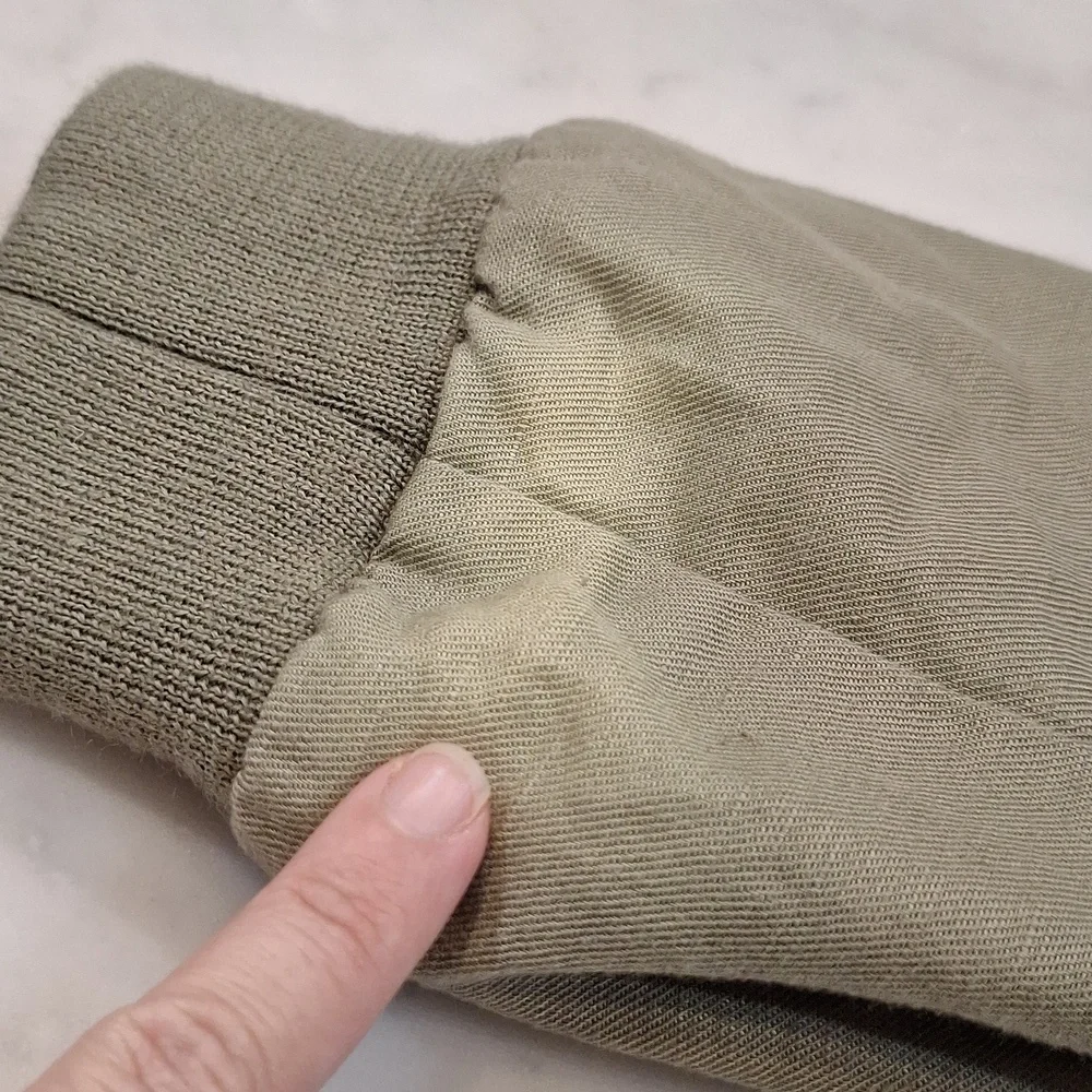 Express Mens‎ Bomber Jacket Olive Green Military Vibe New York Linen Blend AS IS